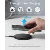 imageAnker 313 Wireless Charger Pad QiCertified 10W Max Fast Charging for Samsung Compatible with iPhone 16 Plus15 Plus14 Plus12 AirPods No AC Adapter Not MagSafe Magnetic Charging CompatibleBlack