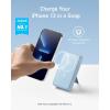 imageAnker 633 Magnetic Battery 10000mAh Wireless Portable Charger 20W USBC Power Bank with Stand MagsafeCompatible for iPhone 161514 SeriesBlue