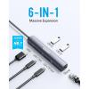 imageAnker 6in1 USB C Hub with 65W Power Delivery 4K HDMI 1Gbps Ethernet USB Ports for MacBook Air iPad Pro XPS and More