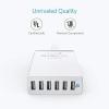 imageAnker Charger 60W 6 Port USB Charging Station PowerPort 6 Multi USB Charger for iPhone 1413 Series iPad ProAirMini Galaxy S23S22S21 Note 20 Ultra LG HTC and MoreArctic White