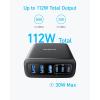 imageAnker Desktop Charger Fast Charging USB C Charger 112W Max 6Port Charging Station for iPhone17 iPad MacBook Samsung and More Cable Not IncludedBlack