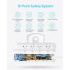 imageAnker Flat Plug Power Strip 12in1 USBC Power Strip with 8 AC Outlets 2 USBC 2 USBA Ports 5feet Extension Cord Slim Desk Charging Station 900J Surge Protection 35W Max for Home OfficeWhite