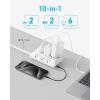imageAnker Flat Plug Power Strip300J with 20W USBC 10in1 Ultra Thin Power Strip with 6 AC 2 USBA and C Each 5 ft Extension Cord for Desk Charging StationHomeOfficeCollegeDorm Essentials WhiteWhite