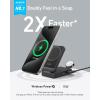 imageAnker MagGo 3 in 1 iPhone 17 Charging Station MagSafeCompatible Wireless Charger Stand Qi2 Certified 15W Foldable Charger for iPhone 171615141312 AirPods Apple Watch UltraAdapter IncludedBlack