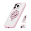imageAnker Magnetic Ring Stand for iPhone 16 Pro Max Case Silicone Finger Ring Grip Stand Holder Military Grade Drop Tested Compatible with MagSafe Built in Kickstand Soft Edge AntiFingerprint PinkPink