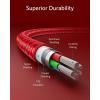 imageAnker New Nylon USB C to Lightning Cable Apple MFi Certified for iPhone 14 Series and More 6FT BlackRed