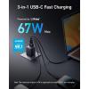 imageAnker Prime 67W USB C Charger Anker GaN Wall Charger 3Port Compact Fast PPS Charger For MacBook ProAir Pixelbook iPad Pro iPhone 1716Pro Galaxy S23S22 Note20 Pixel Apple Watch and More