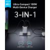 imageAnker Prime Charger 100W 3Port GaN USB C Charger Block Foldable and Compact for MacBook iPad iPhone 17 Series Galaxy S24S23 and More