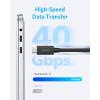 imageAnker Thunderbolt 4 Certified USB C to USB C Cable 8K4K Display40Gbps Compatible with USB4 Thunderbolt 43 for MacBook iPhone 16240W 23FT23FT