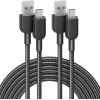 imageAnker USB A to USB C Cable Charger Cord 2 Pack 6FT for iPhone 17 SeriesSamsung Galaxy Note 10S10 S10 LG V30 BlackBlack