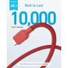 imageAnker USB A to USB C Cable Charger Cord 2 Pack 6FT for iPhone 17 SeriesSamsung Galaxy Note 10S10 S10 LG V30 BlackRed