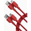 imageAnker USB A to USB C Cable Charger Cord 2 Pack 6FT for iPhone 17 SeriesSamsung Galaxy Note 10S10 S10 LG V30 BlackRed