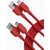 imageAnker USB A to USB C Cable Charger Cord 2 Pack 6FT for iPhone 17 SeriesSamsung Galaxy Note 10S10 S10 LG V30 BlackRed