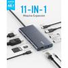 imageAnker USB C Hub 11in1 Docking Station with 4K60Hz HDMI and DP 85W Power Delivery USBCampamp3 USBA Data Ports 1 Gbps Ethernet 35mm Audio microSD and SD Card Reader