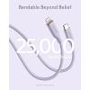 imageAnker USB C to Lightning Cable MFi Certified Powerline III Flow Silicone Charging Cable for iPhone 13 13 Pro Midnight Black 6ftLight Purple