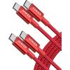 imageAnker USB C to USB C Cable TypeC 60W Fast Charging Cable 6 FT 2Pack for iPhone 17 Series iPad mini 6 and More BlackRed