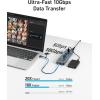 imageAnker USBC Hub11in1 10Gbps Data Hub with 4 USBA and 4 USBC Ports 100W USBC PDin Card Reader 2in1 USB Connector for USBA and USBC Laptop MacBook iPad and More 65W Adapter Included11in1