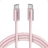 imageAnker Zolo USB C to USB C Cable Braided and DirtFree TypeC Fast Charging Cable Slim Connector for iPhone 17 Series MacBook 240W Black 6FTPink