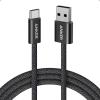 imageAnker Zolo USB to USB C Cable Seamless CarPlay Connesction Durable and Braided Type C Cable Premium Look with Slim Connector for iPhone 1716 Series iPad Pro and More Black 33FTBlack