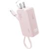 imageANKER 3in1 Power Bank 5000mAh Portable Charger with Builtin Lightning Cable and Foldable AC Plug 30W Max Compact Battery Pack for iPhone 14 Series Galaxy MacBook and MoreType C CablePink