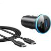 imageAnker 323 USB C Car Charger Adapter 525W Cigarette Lighter Charger with 30W PowerIQ 30 Fast Charging Cable for iPhone 1717 Pro Max161514 Series Galaxy S252423 Pixel iPad AirPods and More