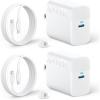 imageAnker 45W USB C Charger Block PPS Fast Charger with USBC Cable for iPhone 1716 and More Series iPad Galaxy S24 Ultra 2Pack 5 ft Cable IncludedWhite