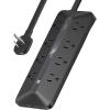 imageAnker Flat Plug Power Strip 12in1 USBC Power Strip with 8 AC Outlets 2 USBC 2 USBA Ports 5feet Extension Cord Slim Desk Charging Station 900J Surge Protection 35W Max for Home OfficeBlack