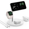 imageAnker MagSafe Charger Stand iPhone 17 Wireless Charging Station MagGo 3 in 1 Charging Station Qi2 Certified 15W Wireless Charger Desk Accessory for iPhone 171615141312 Apple Watch AirPodsWhite