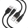 imageAnker Type C Cable2 Pack USB A to USB C Flow Cord Fast Charging for iPhone 17 16 or Max Plus and More 3FT BlackBlack