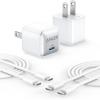 imageAnker USB C Charger Block 20W PIQ 30 Compact Fast Charging for iPhone 171615 and More Series Galaxy Pixel 43 iPad 2 Pack ampamp 2 CableArctic White