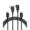 imageAnker USB C to USB C Right Angle Cable 240W 90 Degree TypeC Braided Charging Cord for iPhone 17 Series and More 2Pack 6FT Black