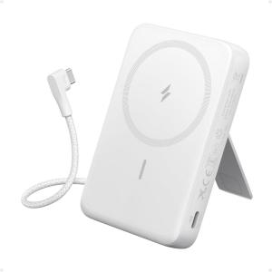 imageANKER Zolo Magnetic Power Bank 10000mAh Wireless Portable Charger with 30W Max Fast Charging Battery Pack with Builtin USBC Cable and Adjustable Stand for iPhone 1615 Series AirPods and MoreWhite