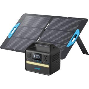 imageAnker 521 Portable Power Station Upgraded with LiFePO4 Battery 256Wh 6Port PowerHouse 300W Peak 600W Solar Generator with 100W Solar Panel 2 AC Outlets 60W USBC PD Output Outdoor GeneratorAnker 521 Portable Power Station1100W