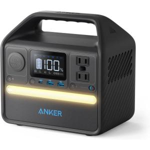 imageAnker 521 Portable Power Station Upgraded with LiFePO4 Battery 256Wh 6Port PowerHouse 300W Peak 600W Solar Generator with 100W Solar Panel 2 AC Outlets 60W USBC PD Output Outdoor GeneratorAnker 521 Portable Power Station