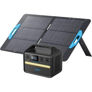imageAnker 535 Portable Power Station 512Wh Solar Generator Solar Panel Optional with LiFePO4 Battery Pack 500W 9Port Powerhouse 4 AC Outlets 60W USBC PD Output for Outdoor Camping RVAnker SolixAnker PowerHouse 5351100W Solar Panel