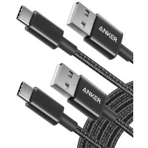 imageAnker Cable 2 Pack 3FT USB A to USB C Cable for iPhone 17 SeriesSamsung Galaxy S10 S10 LG V30 Beats Fit Pro and More Black10ft