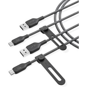 imageAnker Cable BioBriaded Durable USB A to USB C Charger Cable for Samsung Galaxy Note Series LG V30 2 Pack 6FT BlackBlack