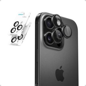 imageAnker Camera Lens Protector for iPhone 16 Pro16 Pro Max 2Pack HD and UltraDurable ShieldX Glass Easy Installation Exclusively for iPhone 16 Pro16 Pro Max Light BrownBlack