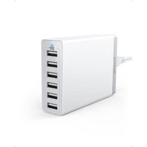 imageAnker Charger 60W 6 Port USB Charging Station PowerPort 6 Multi USB Charger for iPhone 1413 Series iPad ProAirMini Galaxy S23S22S21 Note 20 Ultra LG HTC and MoreArctic White