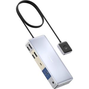 imageAnker Docking Station KVM Switch for a Desktop PC and a Laptop Dual 4K Monitor 553 USB C Docking Station with HDMI and DisplayPort USB 30 Ports for Hp Laptop MacBook iPad Steam Deck and More