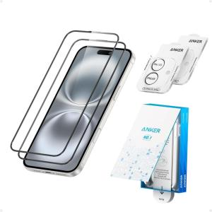 imageAnker HD Screen and Lens Protectors for iPhone 16 Pro 2Pack 63Inch UltraThin Durable and Clear Tempered Glass Fast and Easy Installation Scratch and Impact Resistant 12Month WarrantyiPhone 16 Plus
