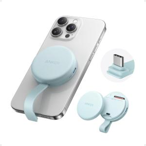 imageAnker MagGo USBC Adapter SD Card Reader for USB C iPhone 1615 SeriesNot for121314 Portable Magnetic Memory Card Reader with Builtin Cable Slots for SDampampTF 312MBs Max Data TransferBlackTeal Oasis