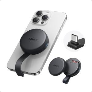 imageAnker MagGo USBC Adapter SD Card Reader for USB C iPhone 1615 SeriesNot for121314 Portable Magnetic Memory Card Reader with Builtin Cable Slots for SDampampTF 312MBs Max Data TransferBlackBlack Stone