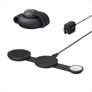 imageAnker MagSafe Compatible MagGo UFO 3in1 Charger iPhone 17 Wireless Charging Station 15W Qi2 Certified Foldable Travel Charging Pad for iPhone 17161514 AirPods Apple Watch Not a Power BankBlack Stone