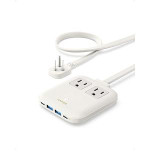 imageAnker Nano Charging Station67W Max 6in1 USBC Power Strip for iPhone 1615 and MacBook with Flat Plug and 5ft Thin Undetachable Extension Cord2 AC2 USBA2 USBC for HomeampampOfficeShell White