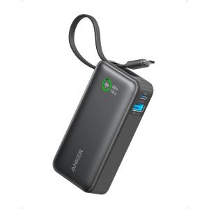 imageAnker Nano Power Bank 10000mAh Portable Charger with Builtin USBC Cable 30W Recharging 30W Max Output with USBCampampA for iPhone 1615 Series MacBook Galaxy AirPods and Morewith cablePure Black 