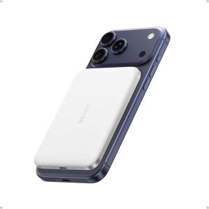 imageAnker Nano Power Bank UltraSlim 5000mAh Magnetic Battery Pack Qi2 Certified 15W Max UltraFast MagSafeCompatible Portable Charger Ergonomic Design for iPhone Air171615 Series Not for PixelWhite