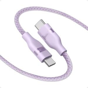 imageAnker Nano USB C Cable 240W 6FT Flexible MultiColor Braided Cord Fast Charging Type C Charger for iPhone 17 Series MacBook Pro and MoreWhitePurple