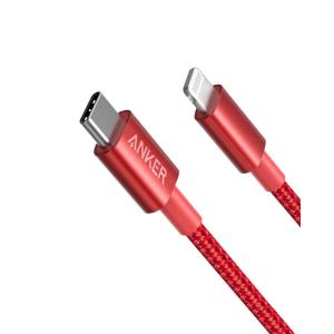imageAnker New Nylon USB C to Lightning Cable Apple MFi Certified for iPhone 14 Series and More 6FT BlackRed