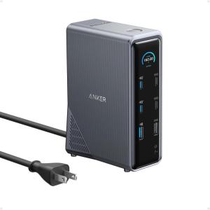imageAnker Prime Docking Station 14Port with 160W Max Output 10Gbps Fast Data Transfer RealTime Smart Interface Audio and Ethernet Ports Dual 4K Displays for Dell HP Lenovo and More